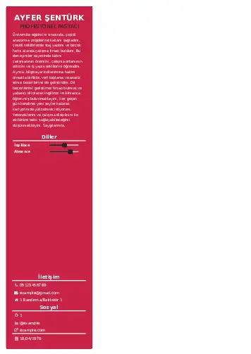 Pastacı Cv Örnekleri cv indir